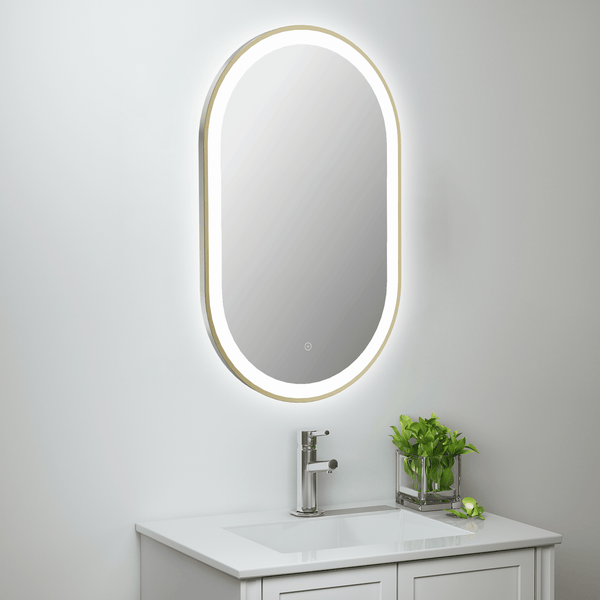 Martha Brushed Brass LED Touch Mirror w. Demist - 500x800x40 mm - product image 2