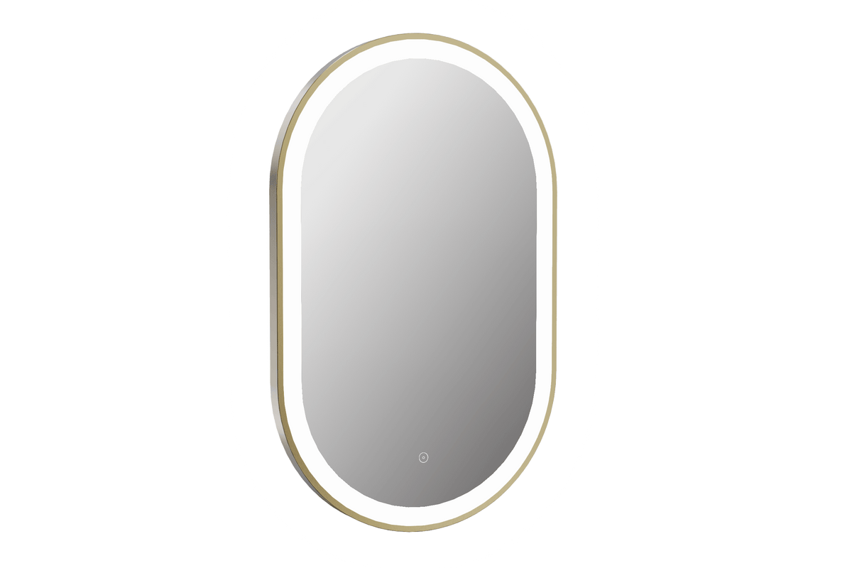 Martha Brushed Brass LED Touch Mirror w. Demist - 500x800x40 mm