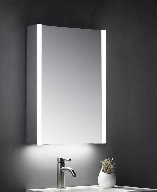 Eden Single Door Mirror Cabinet LED Side Strips w. Sensor Switch & Shave Socket - 500x700mm - product image 2