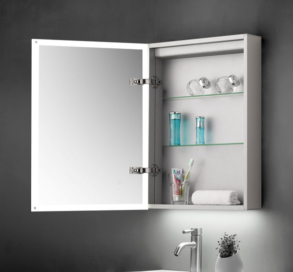 Ella Single Door Mirror Cabinet LED Surround w. Sensor Switch & Shave Socket - 500x700mm - product image 2