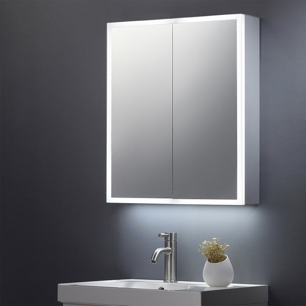 Bethany Double Door Mirror Cabinet LED Surround w. Sensor Switch & Shave Socket - 600x700mm - product image 2